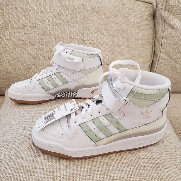 ✨ ADIDAS ✨ Forum Mid Sneaker in White/ Linen Green - [Women's size 5] - Picture 11 of 16
